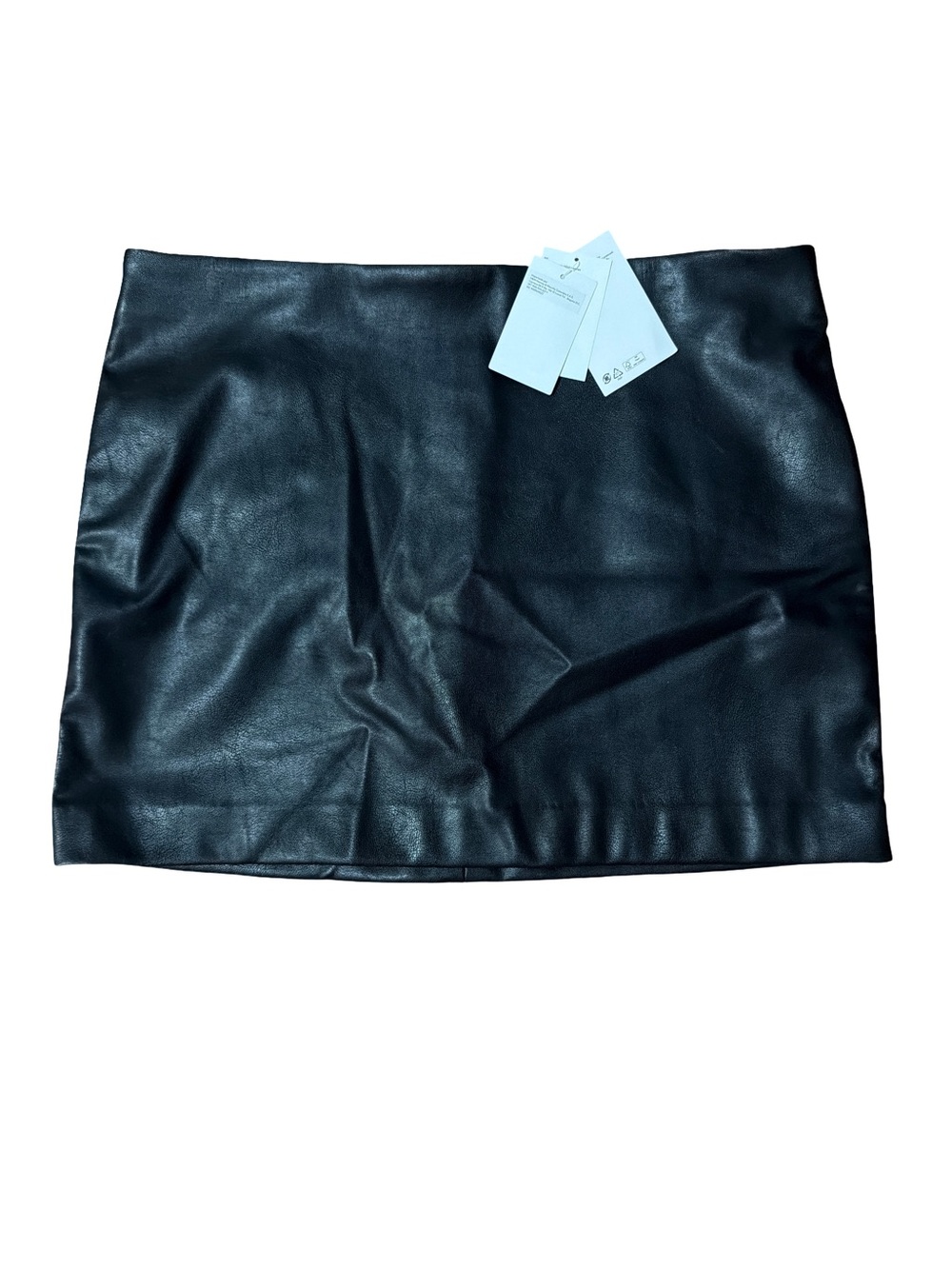 H&M Black Faux Leather Mini Skirt- Size 14